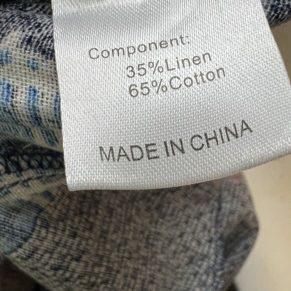 Onttno Adult  Harem Joggers Patchwork Pants L Cotton Linen Boho Festival Casual - Picture 12 of 13